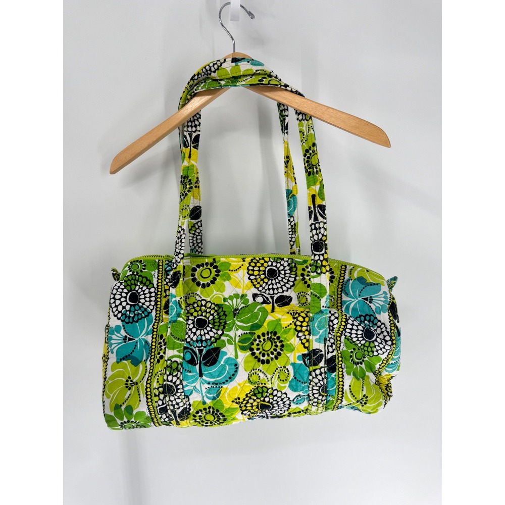 Vera Bradley Duffel Bag Women OS Green Floral Quilted Travel Weekender Bag